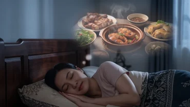 Người đang ngủ say chiêm bao mơ thấy ăn mặn với bàn tiệc truyền thống