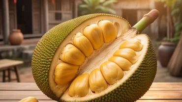Quả mít chín vàng ươm với nhiều múi to ngọt mang lại điềm báo may mắn khi mơ thấy ăn mít