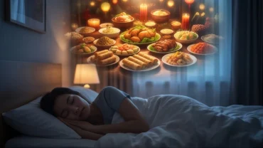 Giấc mơ thấy ăn uống tiệc tùng với mâm cỗ đầy ắp các món ăn truyền thống trong không khí gia đình sum vầy ấm cúng
