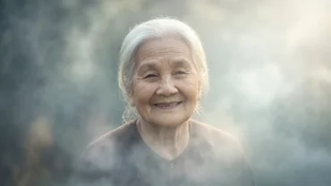 Một giấc mơ thấy bà cụ già người Việt với mái tóc bạc phơ và nụ cười hiền hậu giữa không gian mờ sương