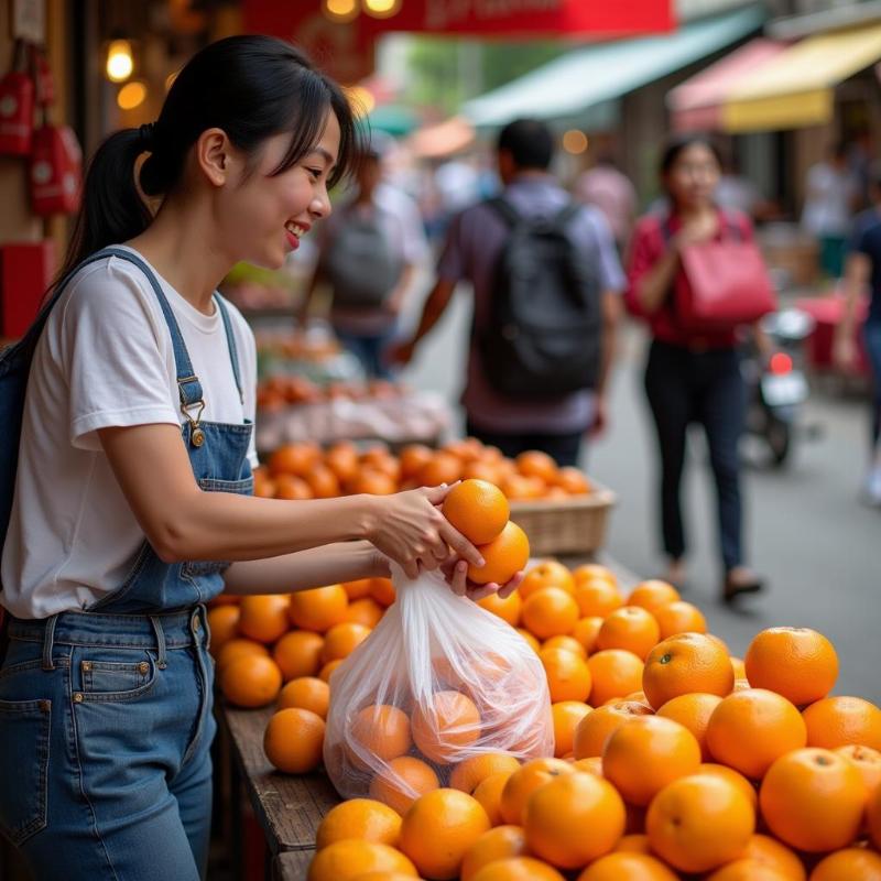 Mơ thấy bán cam cho khách