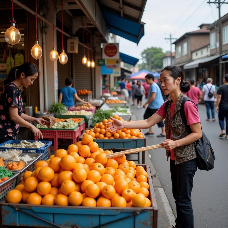 Mơ thấy bán cam ở chợ