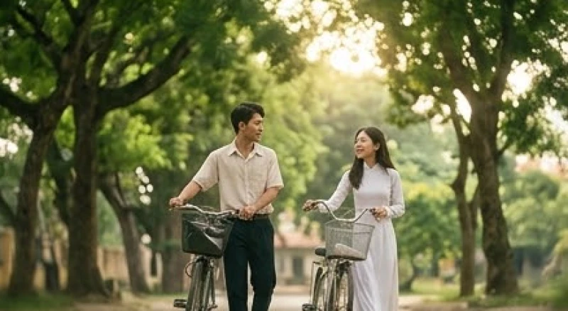 Ký ức mơ thấy bạn cũ lâu ngày không gặp là người khác giới cùng đạp xe dưới tán cây