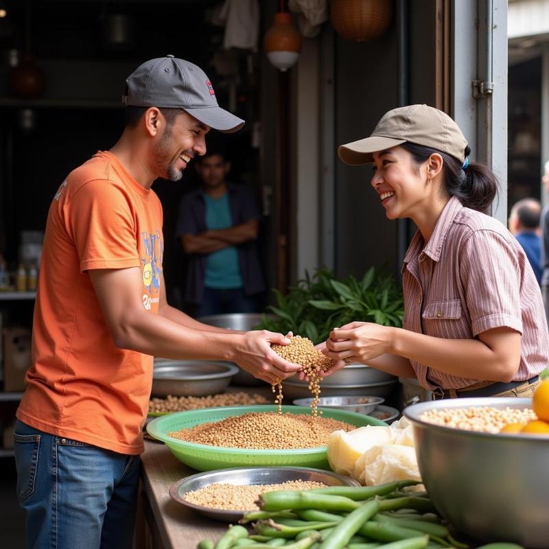 Mơ thấy bán đậu nành cho người quen