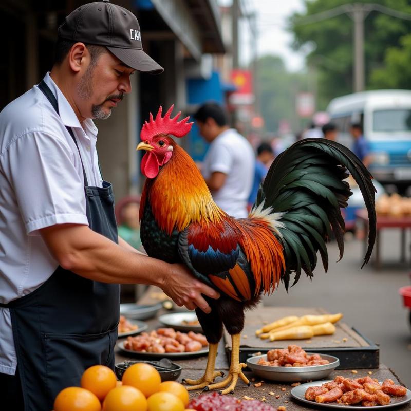 Mơ thấy bán gà trống