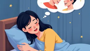 A girl is dreaming about her male friend