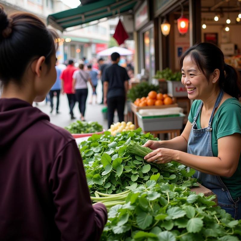 Mơ thấy bán lá lốt cho khách