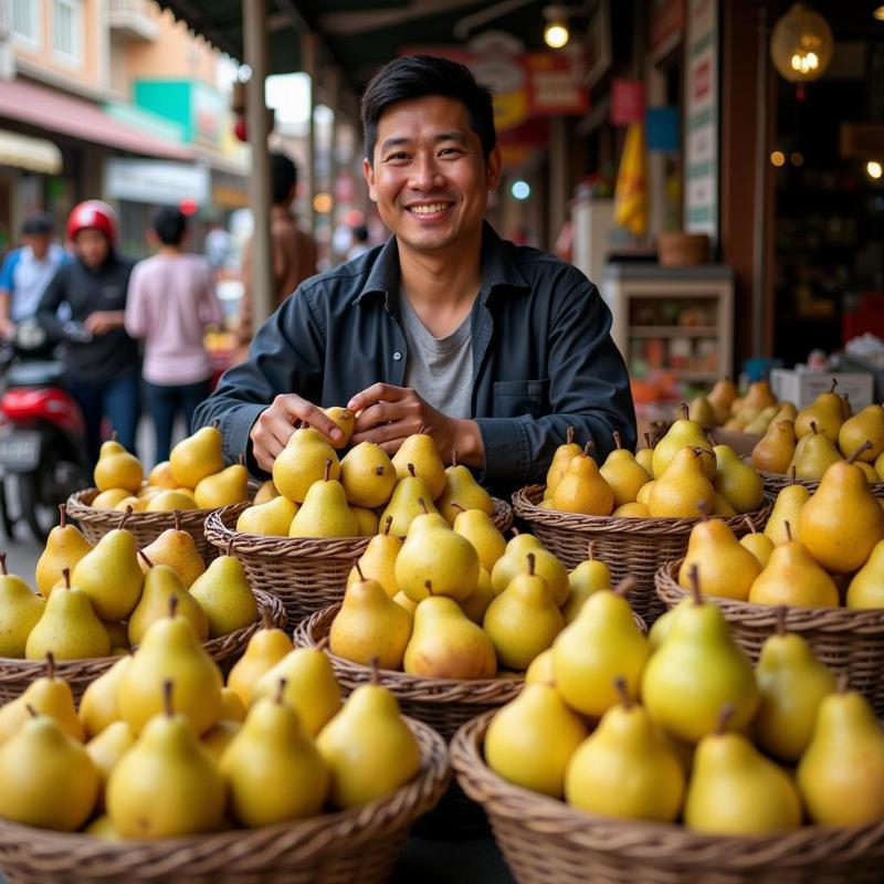 Mơ thấy bán lê chín trong chợ