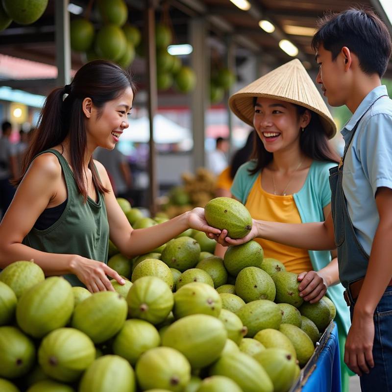 Mơ thấy bán mãng cầu cho khách