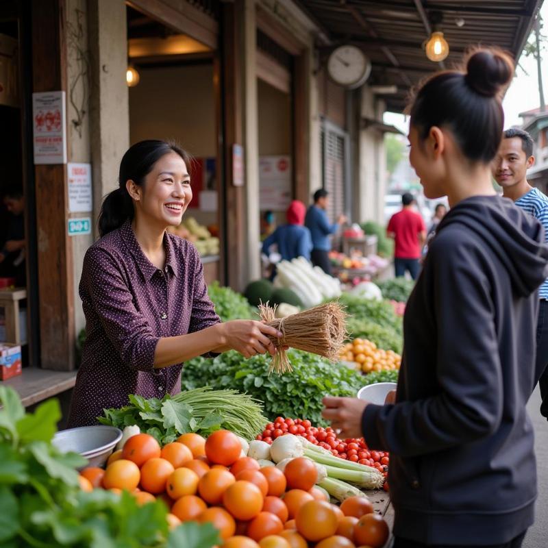 Mơ thấy bán rau đay cho khách