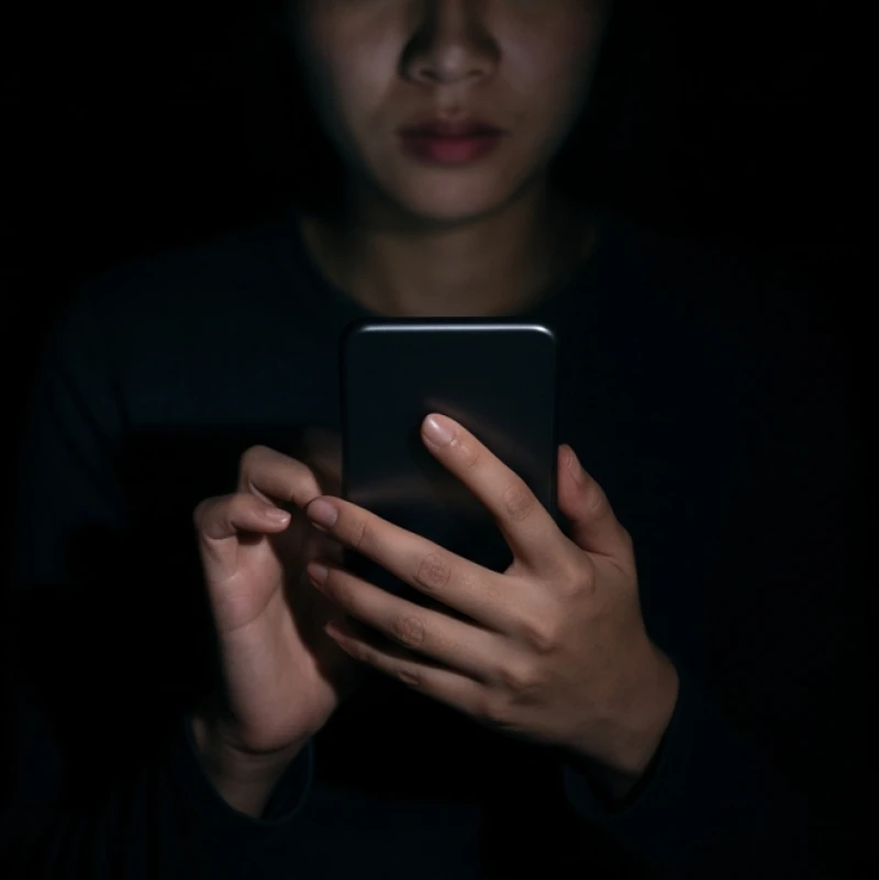 Một người tỏ ra lo âu và lén lút gõ phím khi mơ thấy ngoại tình bị bắt gặp