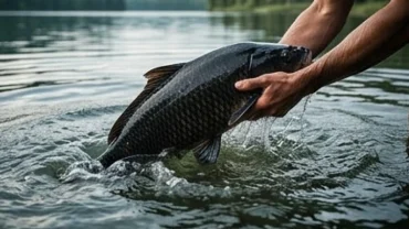 Người đàn ông tóm gọn sinh vật khổng lồ vùng vẫy giữa hồ nước trong vắt giải mã cho giấc mơ thấy bắt cá đen