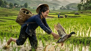 Hình ảnh minh họa ý nghĩa tài lộc và điềm báo khi mơ thấy bắt vịt trong văn hóa dân gian