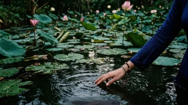 Hình ảnh minh họa điềm báo tâm linh và tài lộc khi mơ thấy bị cá cắn trong hồ nước