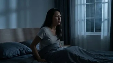 Người phụ nữ Việt Nam choàng tỉnh dậy giữa đêm trong trạng thái lo âu sau khi mơ thấy bị hãm hại