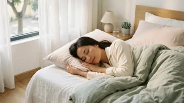 Hình ảnh người phụ nữ đang nghỉ ngơi thư giãn nhằm giải tỏa áp lực tâm lý sau khi mơ thấy bị sảy thai có máu
