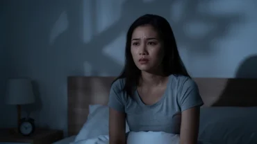 Người phụ nữ trằn trọc mất ngủ trên giường khi mơ thấy bóng ma giữa đêm khuya