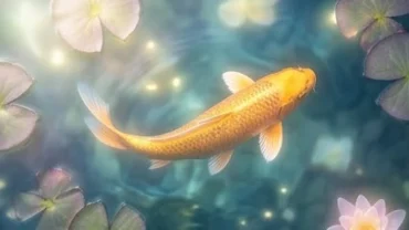 Hình tượng đàn cá bơi lội dưới làn nước trong vắt đại diện cho may mắn khi mơ thấy cá