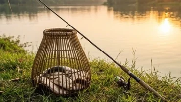 Cảnh sắc thanh bình với chiếc giỏ tre chứa đầy cá tươi sống như trong giấc mơ thấy câu được nhiều cá