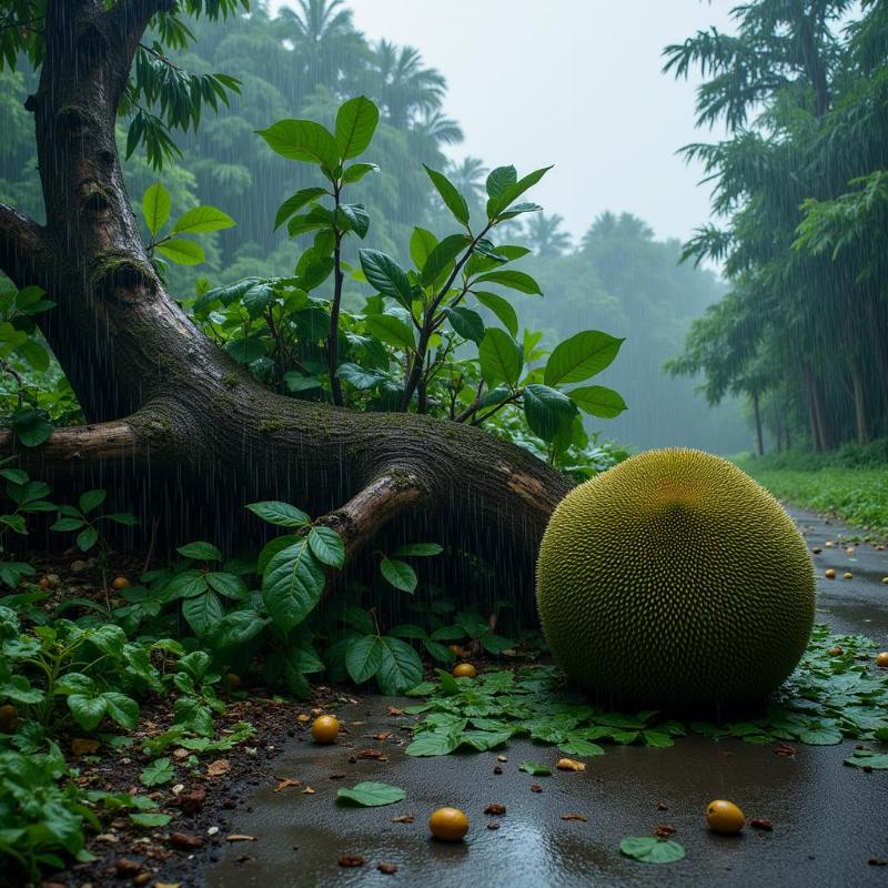 Mơ thấy cây mít đổ do bão tố