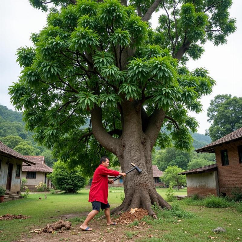 Mơ thấy chặt cây đề người đàn ông