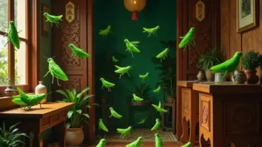 Mơ thấy châu chấu xanh nhảy vào nhà