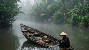 Hình ảnh minh họa ý nghĩa tâm lý và điềm báo khi bạn mơ thấy chìm xuồng trên sông nước