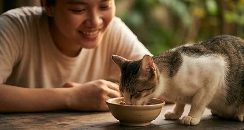 Mơ thấy cho mèo ăn là điềm gì? Sổ mơ chi tiết theo bối cảnh 2 Gương mặt rạng rỡ của người phụ nữ khi nhìn chú mèo cưng vui vẻ thưởng thức bữa ăn ngon miệng