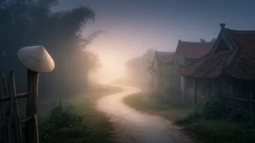 Khung cảnh sương mù mờ ảo mang tính biểu tượng cho việc giải mã điềm báo khi mơ thấy chôn người chết