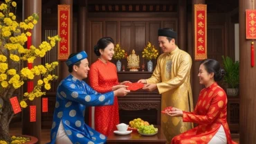 Khung cảnh mơ thấy chúc Tết ông bà cha mẹ trong không khí đầu năm mới ấm áp