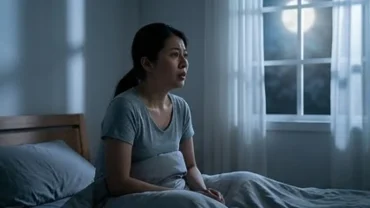 Người mẹ trẻ choàng tỉnh giấc giữa đêm với vẻ mặt lo âu sau khi mơ thấy con gái bị bắt cóc