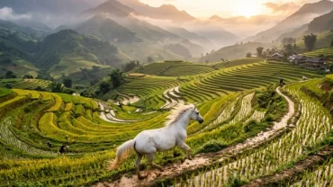 Hình ảnh con ngựa dũng mãnh phi trên đồi cỏ Tây Bắc giúp giải mã điềm báo khi mơ thấy con ngựa