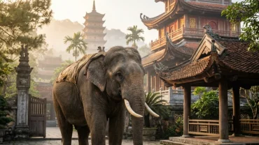 Hình ảnh tượng trưng cho ý nghĩa tâm lý và tài chính khi mơ thấy con voi trong văn hóa phương Đông
