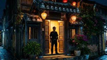 Hình minh họa ý nghĩa tâm lý và điềm báo chi tiết khi mơ thấy công an đến nhà trong bối cảnh gia đình Việt Nam