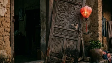 Cánh cửa gỗ sập gãy thể hiện điềm báo phong thủy khi mơ thấy cửa nhà bị hư