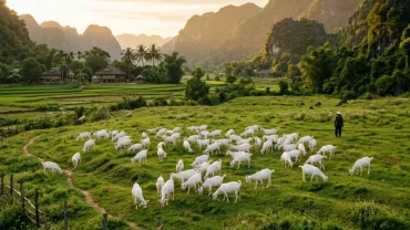 Hình ảnh phong thủy minh họa cho ý nghĩa điềm báo khi mơ thấy đàn dê trong văn hóa tín ngưỡng Việt Nam