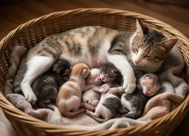 Mơ thấy đàn mèo: Giải mã điềm báo tâm linh & bộ số phong thủy 2 Một đàn mèo con bụ bẫm đang bú mẹ và nằm ngủ say sưa trong tổ ấm, đại diện cho sự sinh sôi