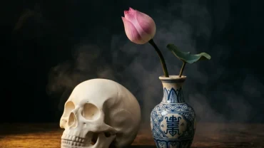 Hình ảnh sọ người nghệ thuật trong không gian huyền ảo giúp giải mã điềm báo khi mơ thấy đầu lâu
