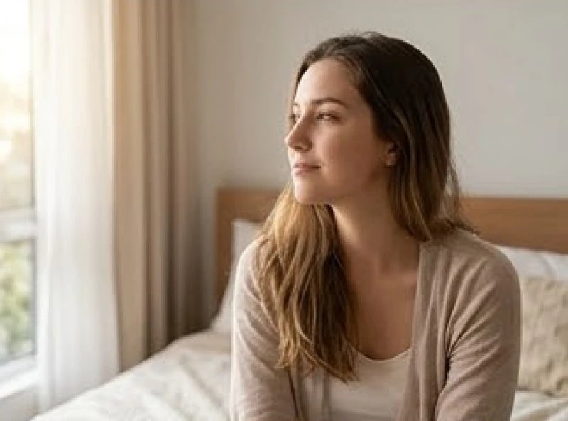 Mơ Thấy Đi Đẻ Là Điềm Báo Gì? Giải Mã & Bộ Số Hóa Giải 4 Cô gái trẻ đang tư lự nhìn ra cửa sổ trong không gian phòng ngủ yên bình ngập tràn ánh nắng ban mai