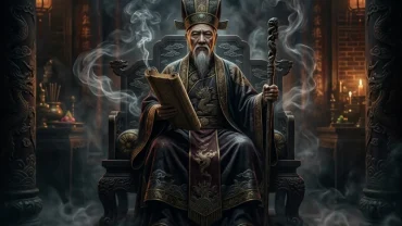 Hình ảnh minh họa vị phán quan uy nghiêm đại diện cho điềm báo khi bạn mơ thấy diêm vương do áp lực công việc