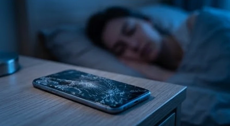 Vỡ màn hình điện thoại là điềm gì: Cách xả xui và xử lý an toàn 3 Chiếc điện thoại nứt vỡ đặt cạnh giường ngủ tượng trưng cho sự đứt gãy kết nối trong giấc mơ