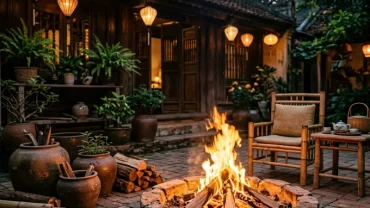 Hình ảnh ngọn lửa cháy rực rỡ mang năng lượng vượng khí khi bạn mơ thấy đống lửa trong đêm bình yên