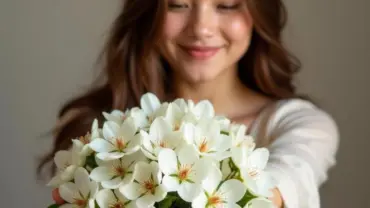 Được tặng hoa đào trắng trong giấc mơ