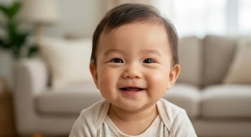 Em bé trai mỉm cười tươi tắn mang đến cảm giác bình an và dự báo thành quả xứng đáng trong công việc
