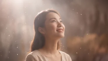 Hình bóng một người em gái mỉm cười trong không gian mơ ảo tượng trưng cho giấc mơ thấy em gái mang điềm báo bình an