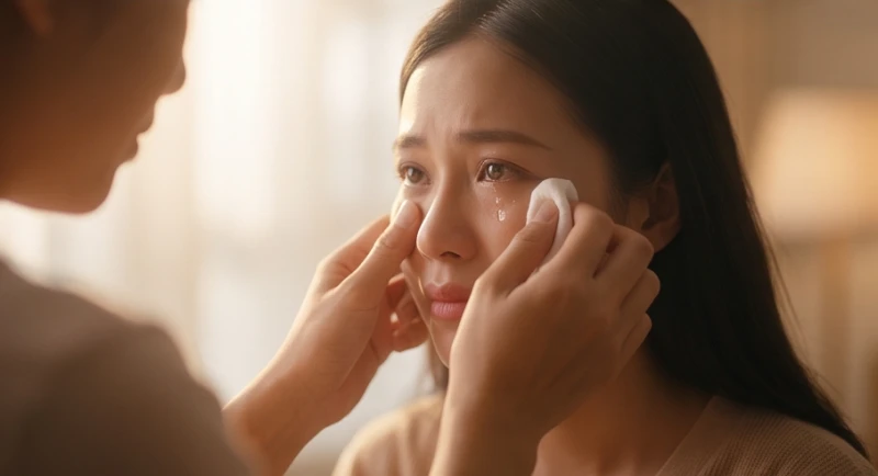Hành động an ủi người thân đang rơi nước mắt giải tỏa những uất ức dồn nén khi mơ thấy em gái khóc