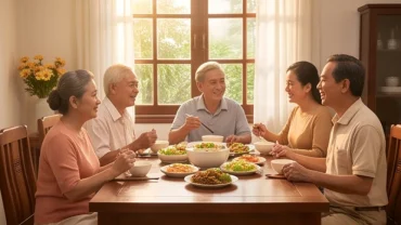 Gia đình người Việt ba thế hệ đang quây quần đầm ấm dùng bữa cơm, giải mã giấc mơ thấy gia đình bên vợ bên chồng