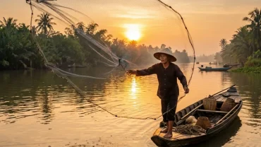 Hình ảnh minh họa cho những thông điệp phong thủy và tài lộc ẩn sau giấc mơ thấy giăng lưới bắt cá trong tự nhiên