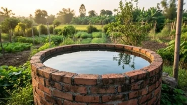 Chiếc giếng khơi cổ kính với mực nước dâng đầy trong vắt tĩnh lặng gợi nhắc điềm lành khi mơ thấy giếng nước đầy.