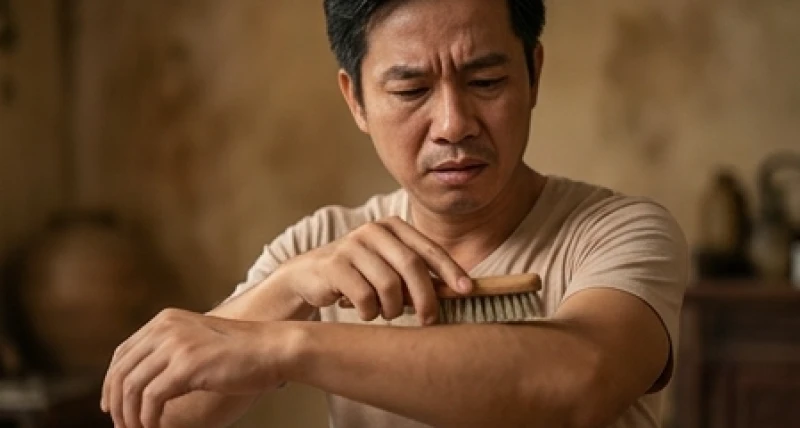 Mơ thấy con giời leo: Điềm báo, sổ mơ và cảnh báo sức khỏe 3 Biểu cảm căng thẳng của một người khi cố gắng gạt bỏ sự cản trở vô hình đang bủa vây xung quanh mình
